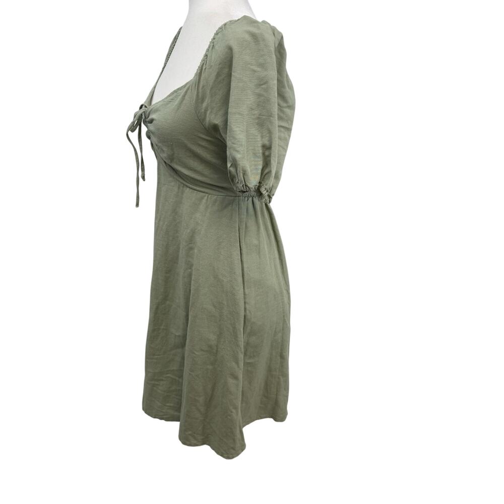 NEW Japna Linen Blend Dress M Sage Green Milkmaid Coquette Peasant Renaissance - Picture 6 of 9